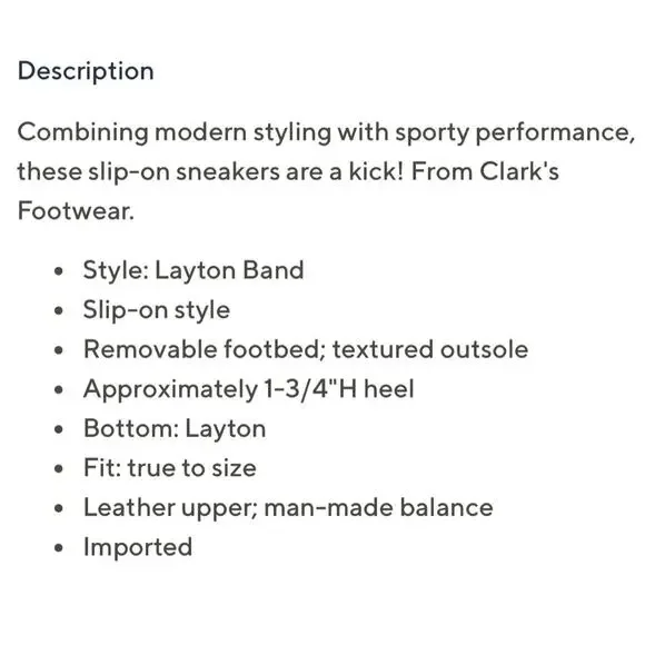 ❌SOLD❌NIB CLARKS 9 Wide Width Layton Band Slip On Leather Platform Sneakers - Picture 11 of 12